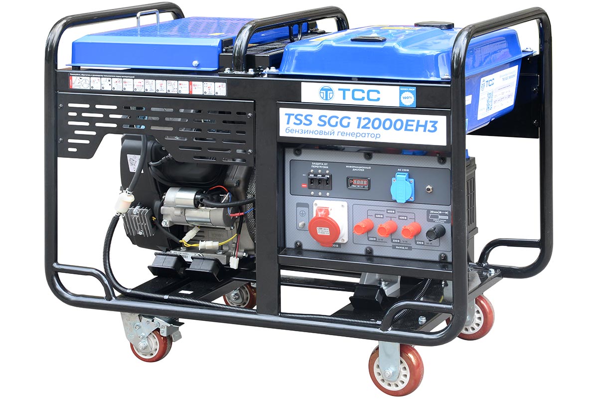 Трёхфазный бензиновый генератор 12 кВт TSS SGG 12000EH3
