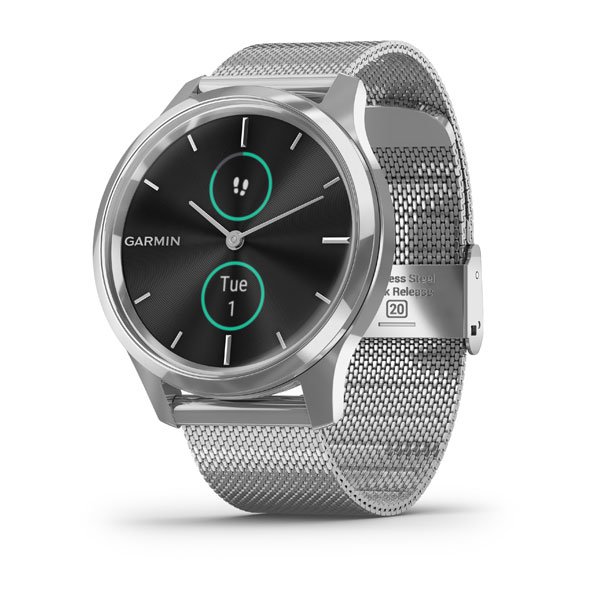 Часы Garmin Vivomove Luxe серебристый с серебристым ремешком
