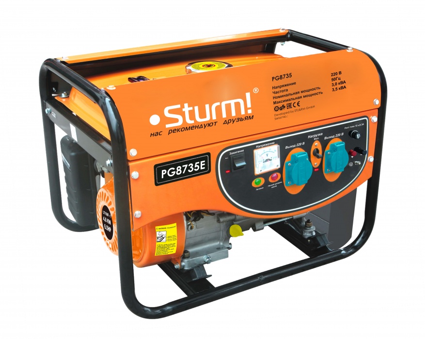 Бензогенератор STURM PG8735Е
