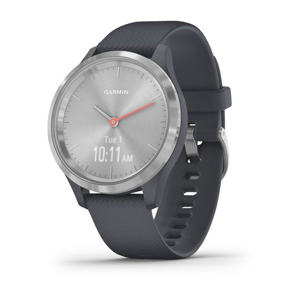Часы Garmin Vivomove 3S серебристый циферблат с гранитно-синим ремешком
