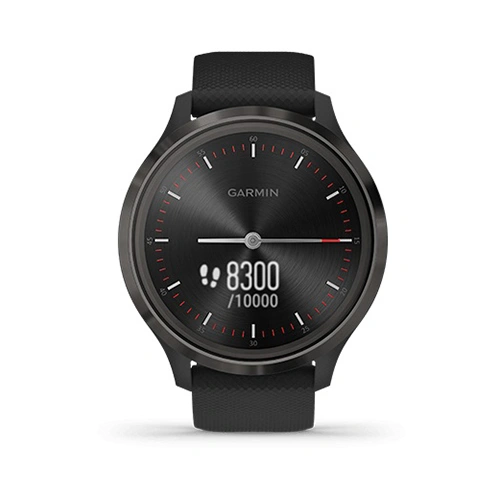Часы Garmin Vivomove 3 черные с черным силиконовым ремешком
