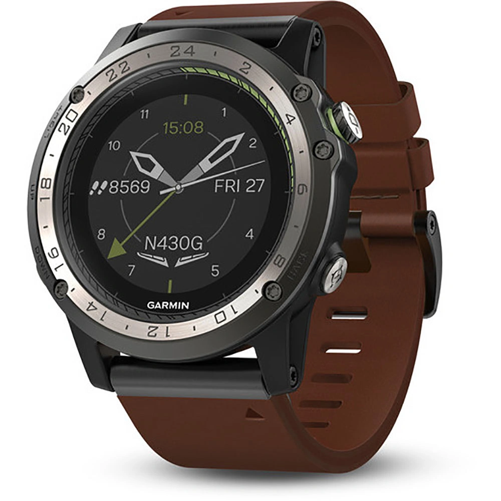 Часы Garmin D2 Charlie с кожаным ремешком
